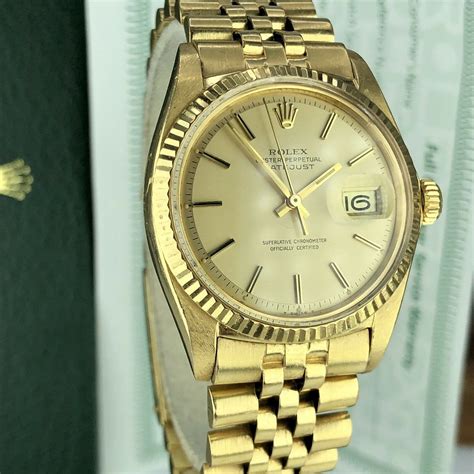 rolex datejust 18k gold.